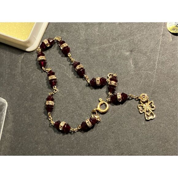 Vatican Museum Red Crystal Bracelet 925 - Picture 5 of 8